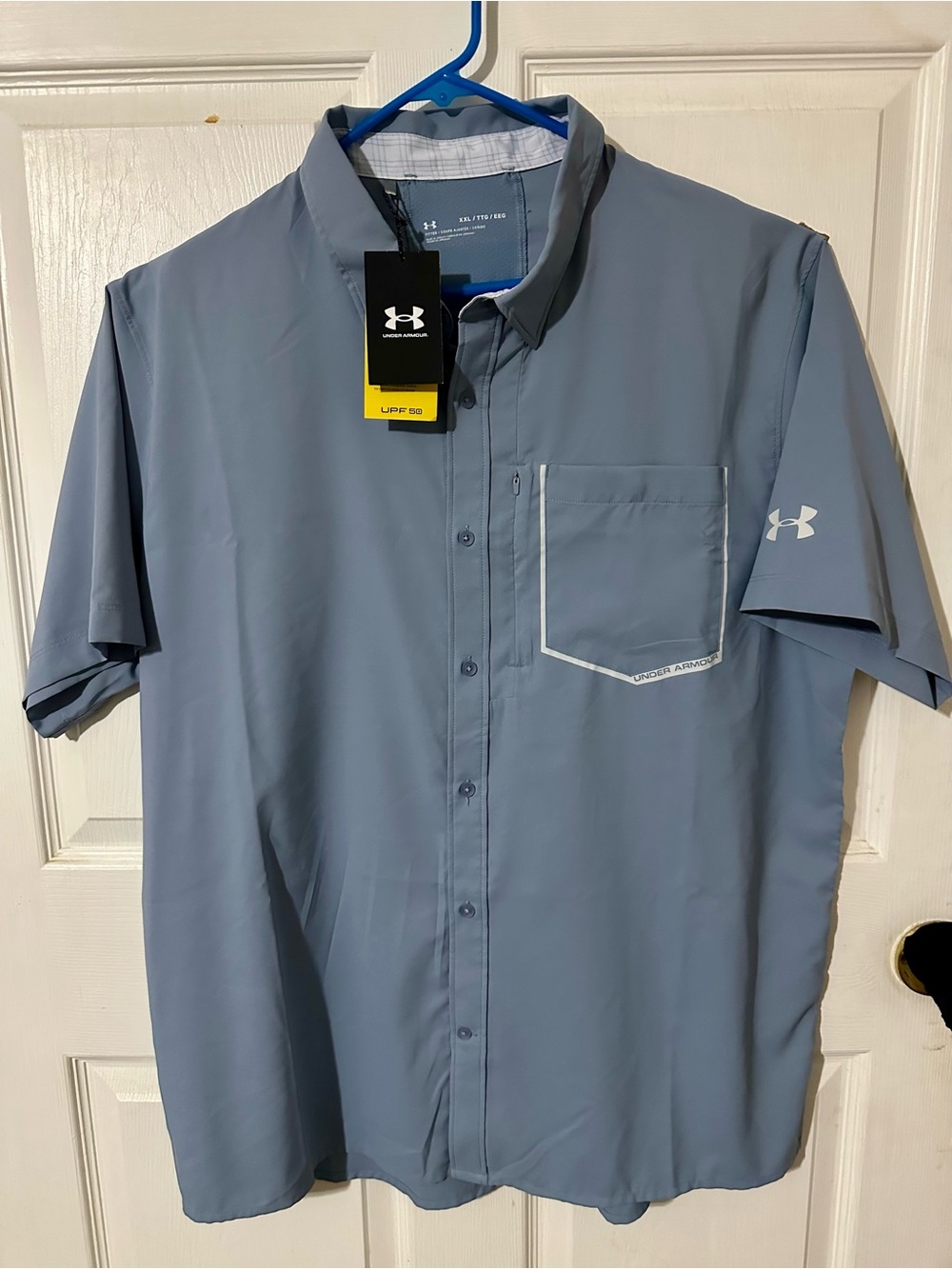 Under Armour Men’s Short Sleeve Button-Down Shirt - Slate Blue